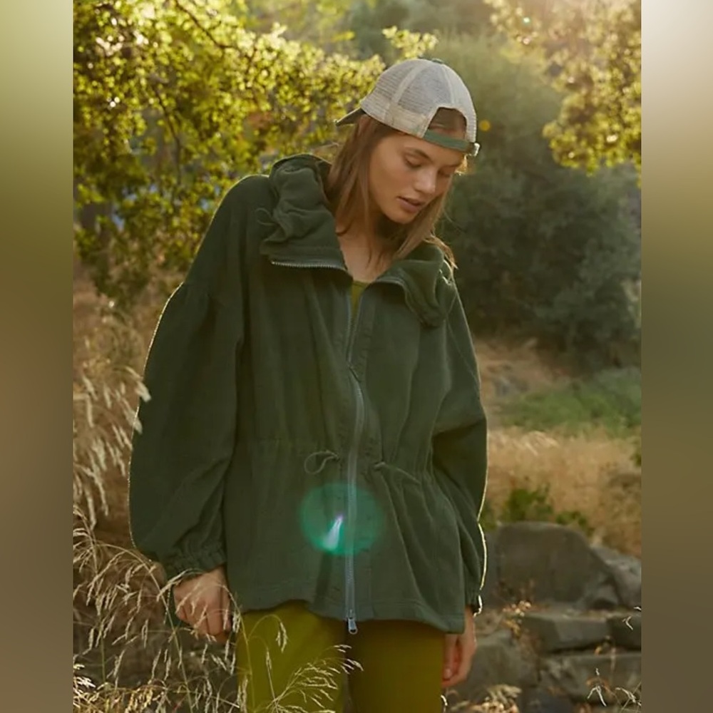 Free People She’s All That Fleece jacket in Everglades